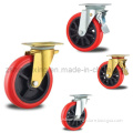 Ash-Bin Red PU on PP Swivel with Brake Casters